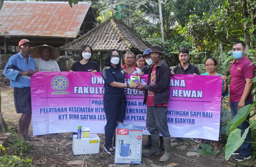 Anticipating FMD, FVM Unud Holds Biosecurity Guidance and Disinfectant Assistance for Cattle Breeders in Petak Village, Gianyar